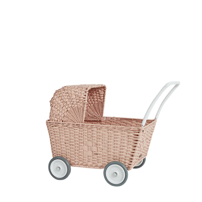 Puppenwagen aus Rattan