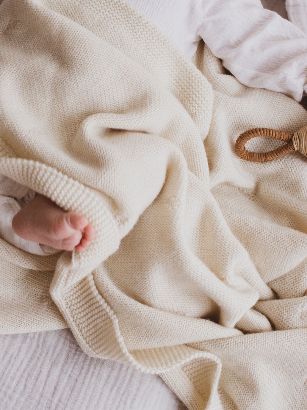 Couverture douce pour bébé en laine biologique