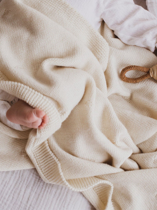 Couverture douce pour bébé en laine biologique 