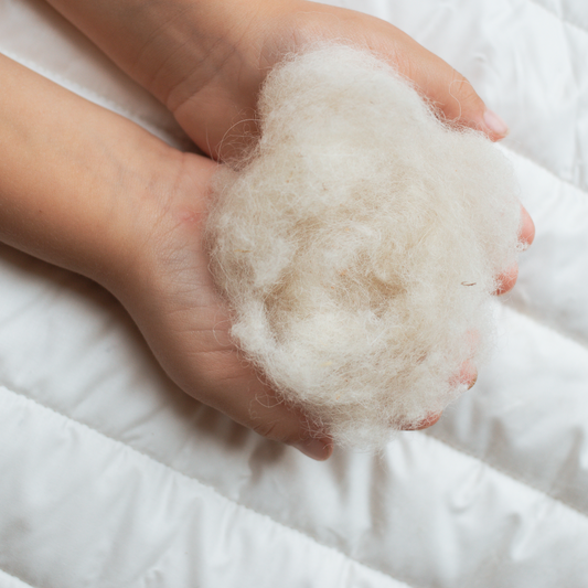 couette en coton avec rembourrage en laine vierge