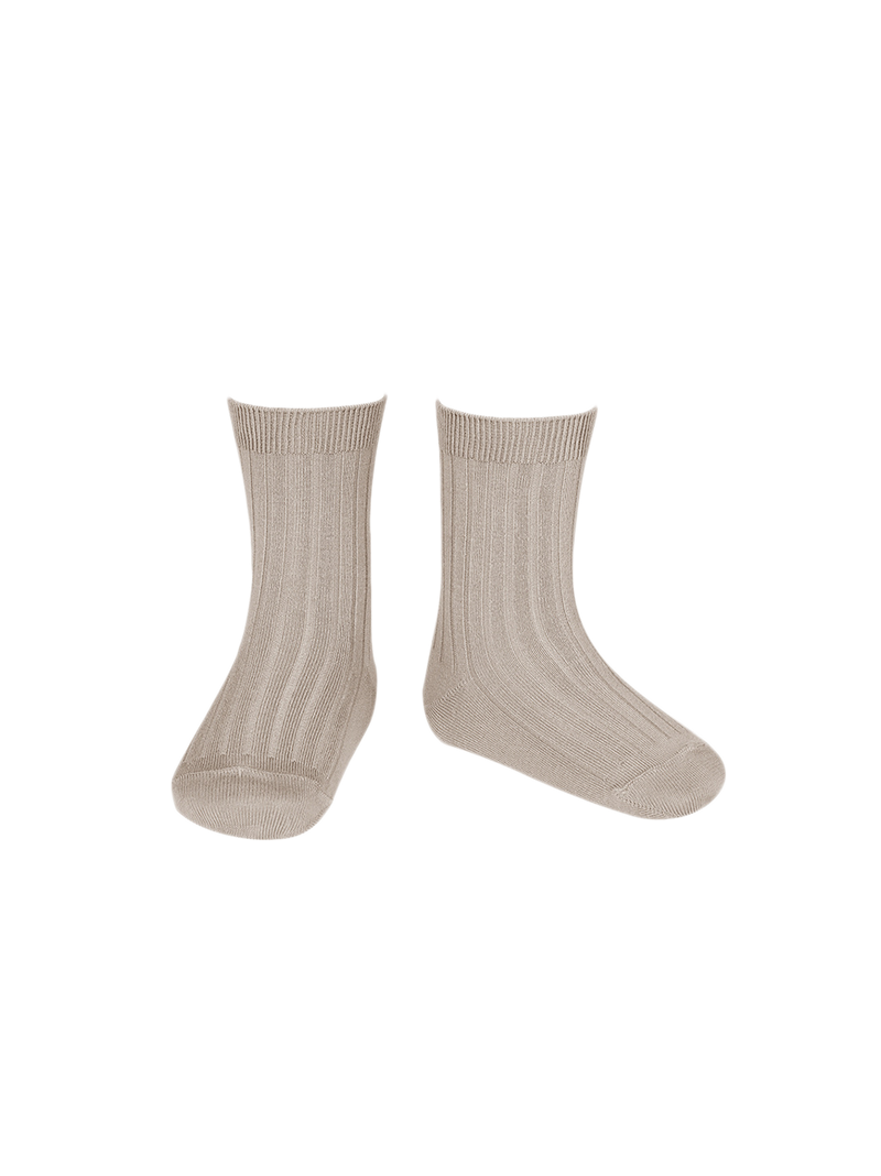 chaussettes courtes en coton côtelé