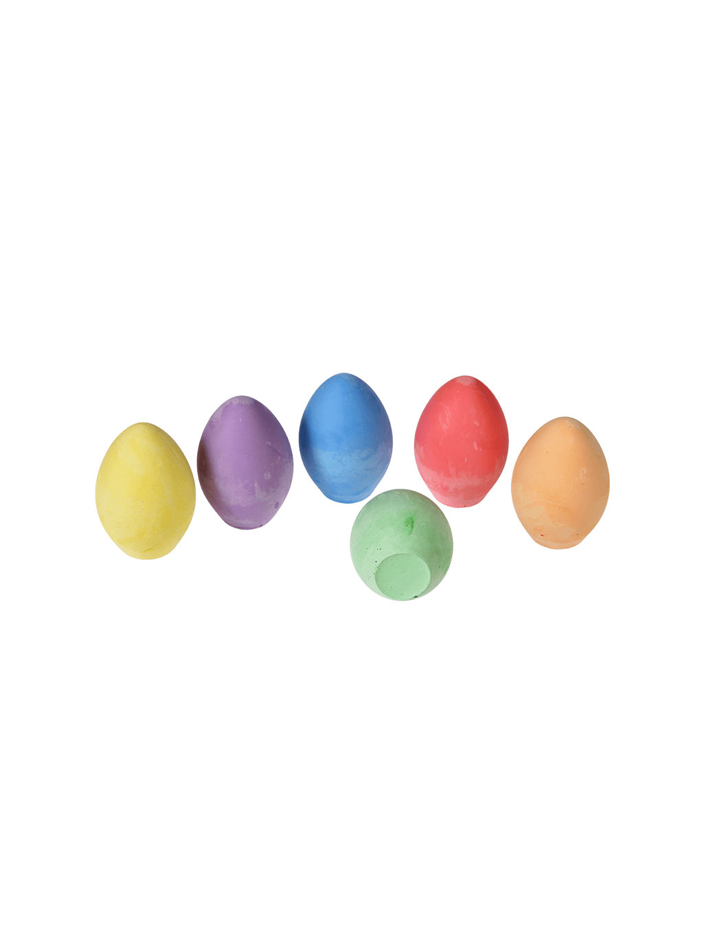 Six œufs à la craie de couleur