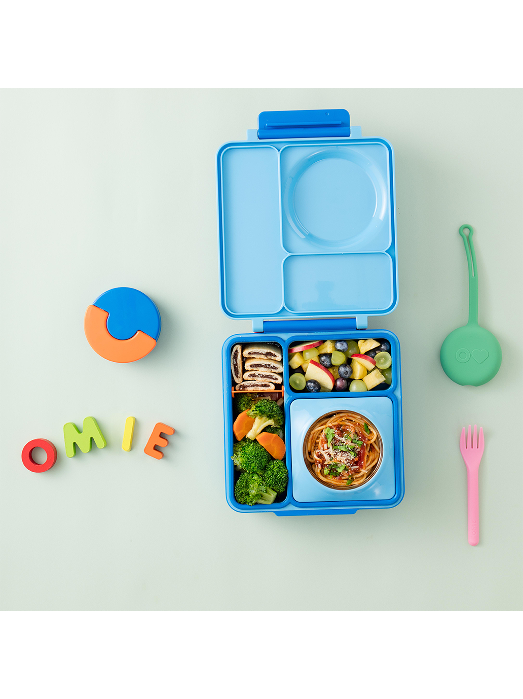 OmieBox Lunchbox mit Thermoskanne und Fächern