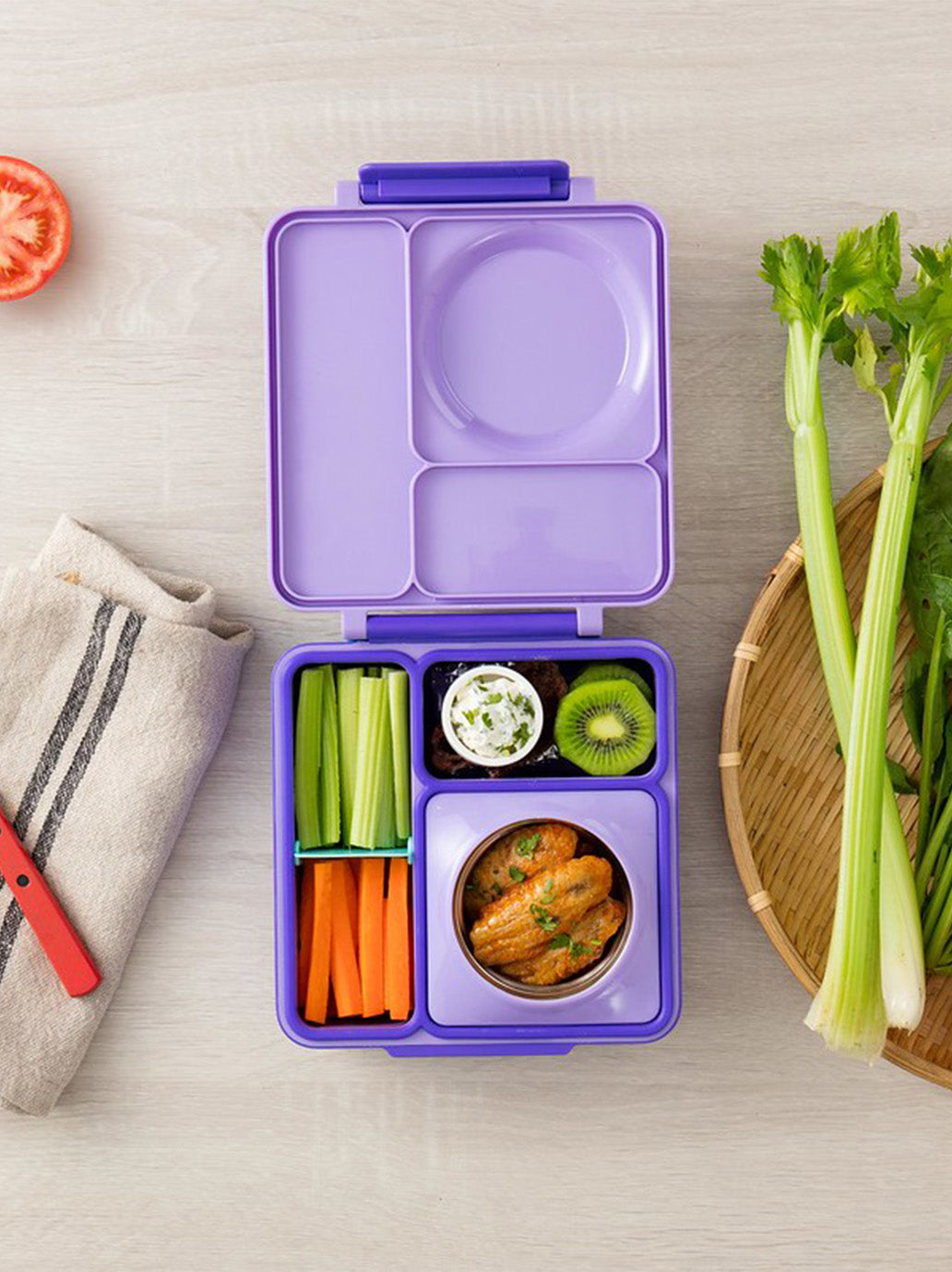 OmieBox Lunchbox mit Thermoskanne und Fächern