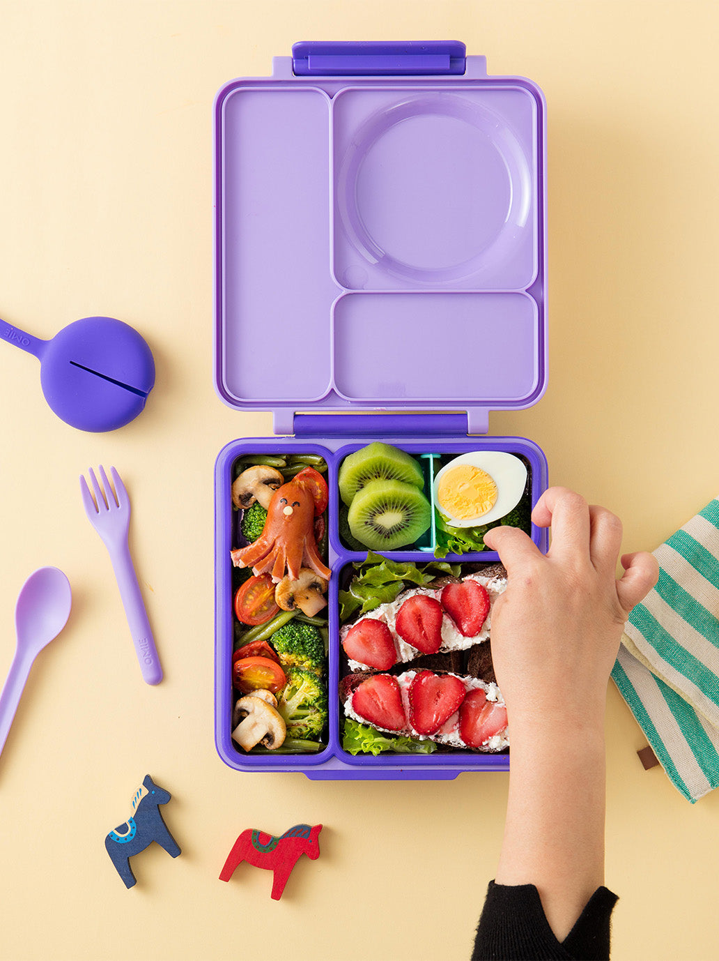 OmieBox Lunchbox mit Thermoskanne und Fächern