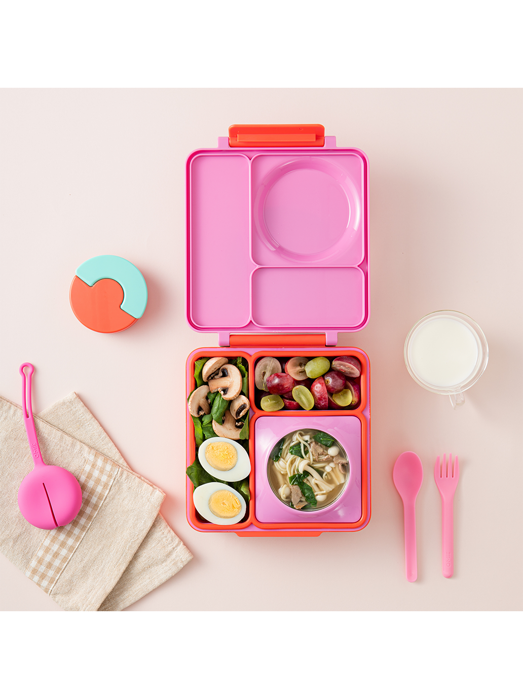 OmieBox Lunchbox mit Thermoskanne und Fächern