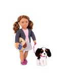 Maddie Puppe 46cm mit einem King Charles Spaniel Hund