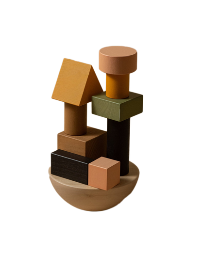 Un ensemble de blocs d&#39;équilibrage en bois