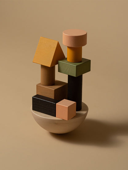 Un ensemble de blocs d&#39;équilibrage en bois