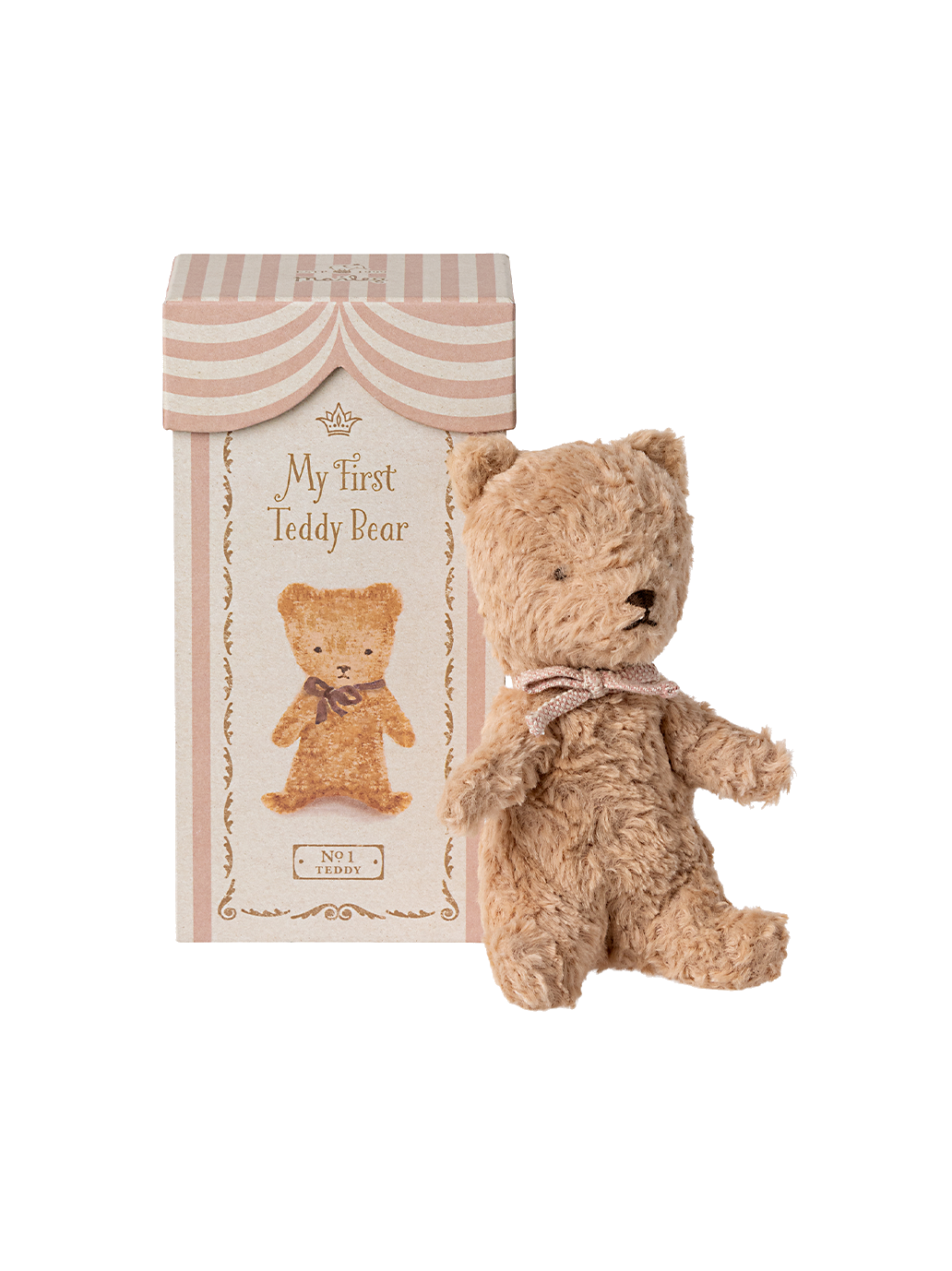 Le premier ours en peluche dans un coffret cadeau