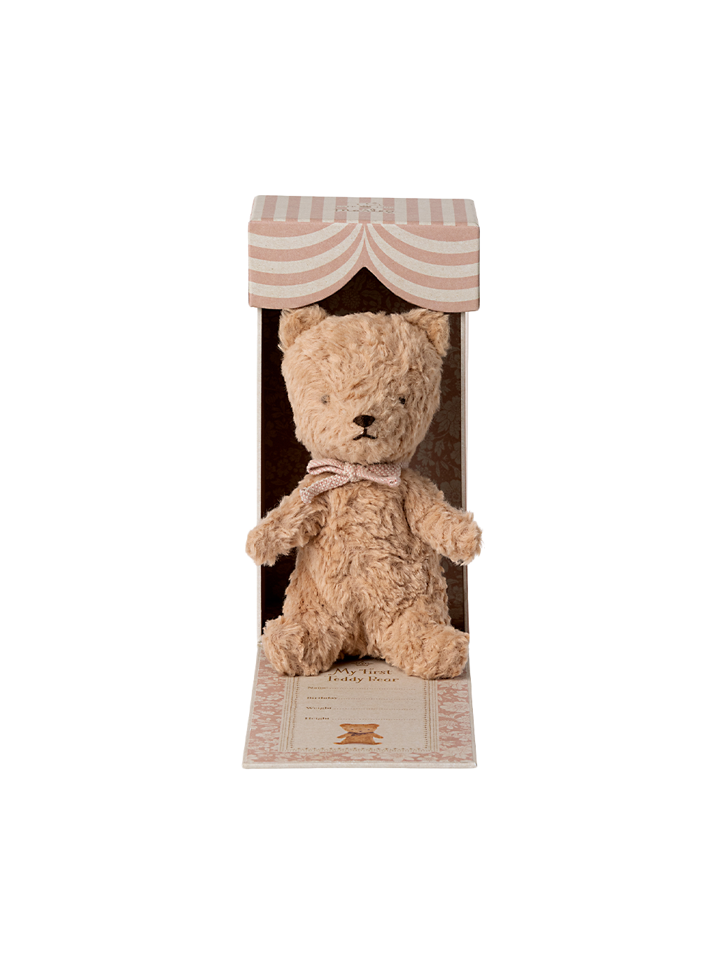 Der erste Teddybär in einer Geschenkbox