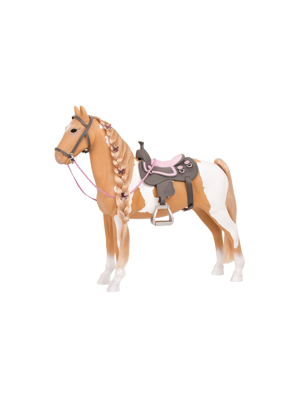 Grand cheval Palomino de 50 cm avec accessoires
