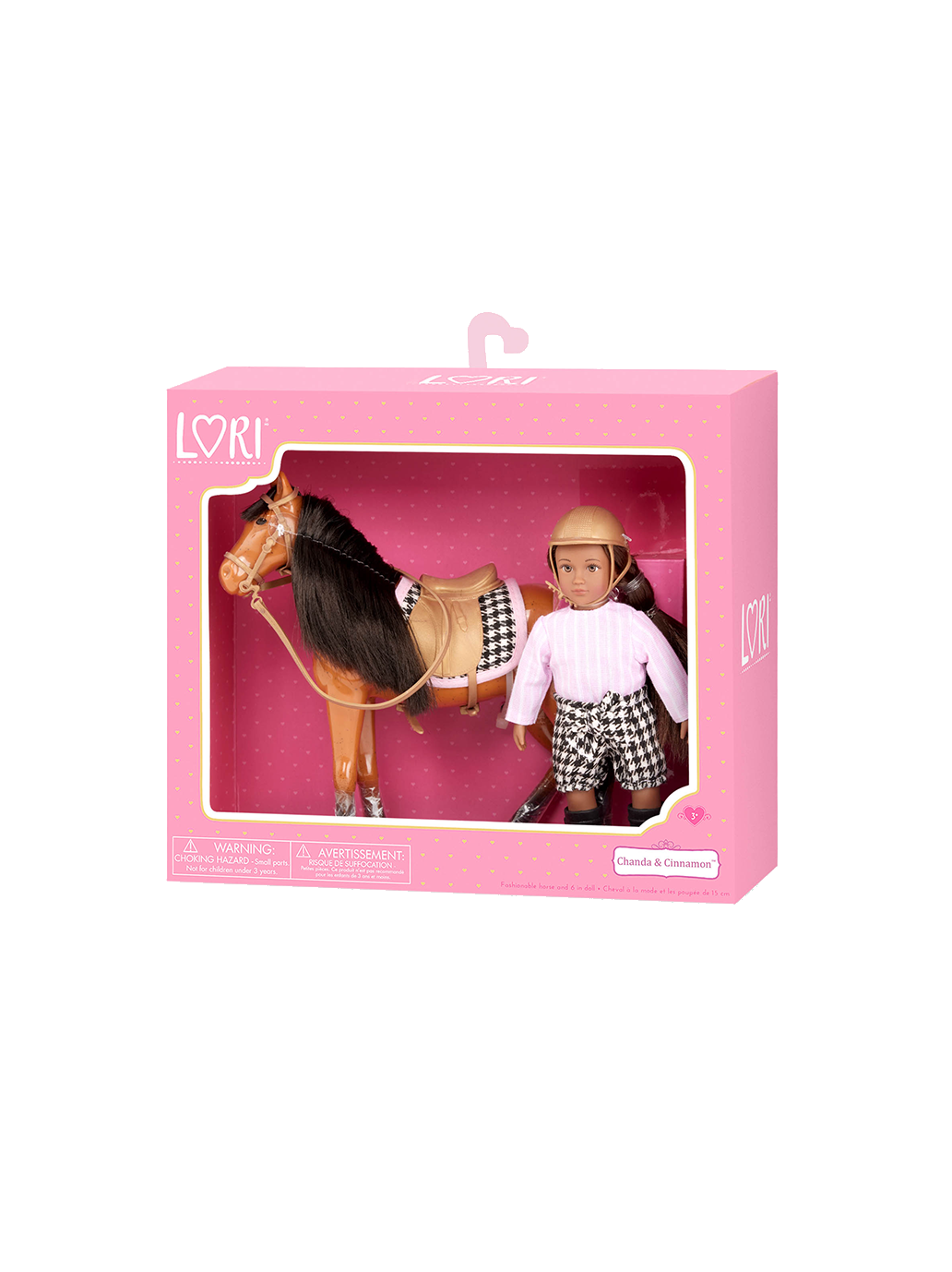 Une petite poupée jockey avec un cheval