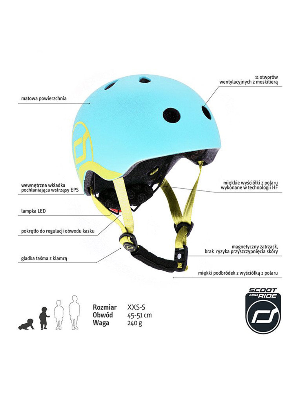 Casque enfant réglable avec lumière