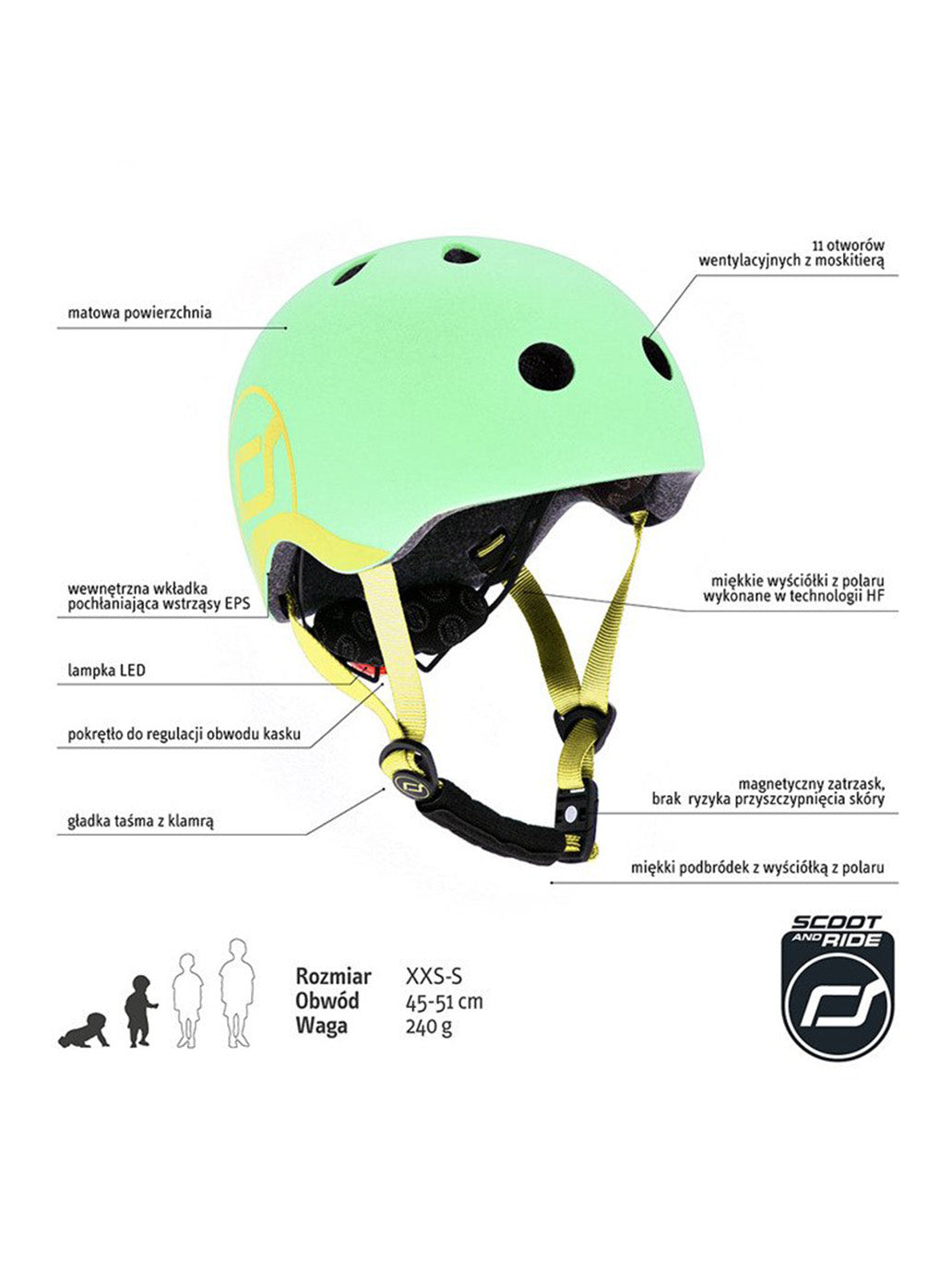 Casque enfant réglable avec lumière