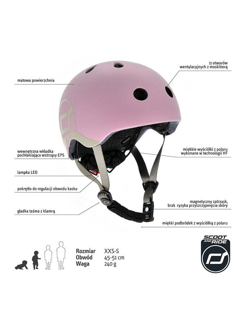 Casque enfant réglable avec lumière