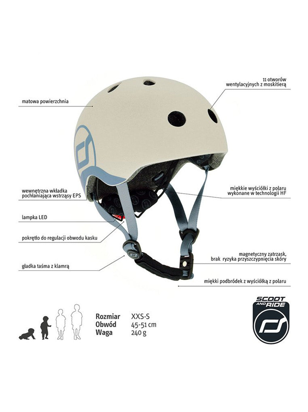 Casque enfant réglable avec lumière