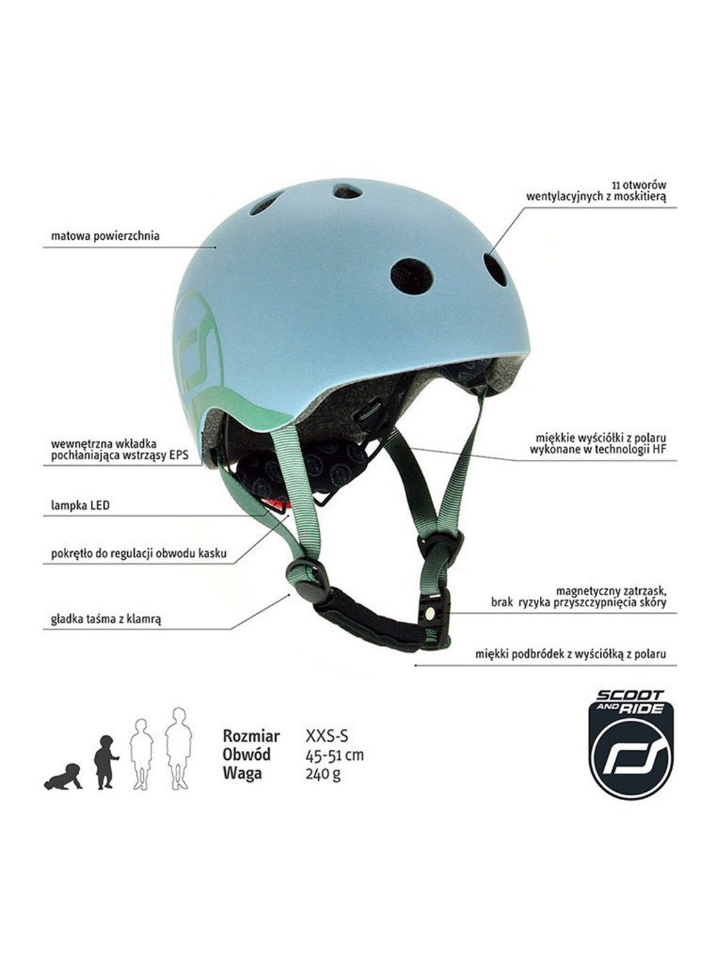 Casque enfant réglable avec lumière