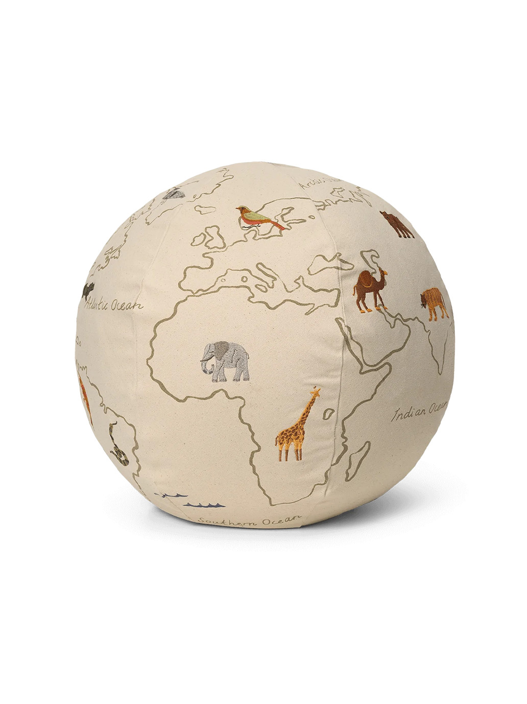 Pouf rond avec une carte du monde