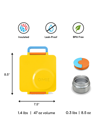 OmieBox Lunchbox mit Thermoskanne und Fächern