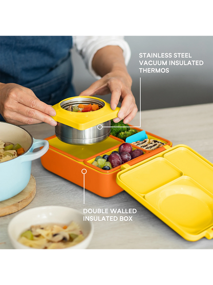 OmieBox Lunchbox mit Thermoskanne und Fächern