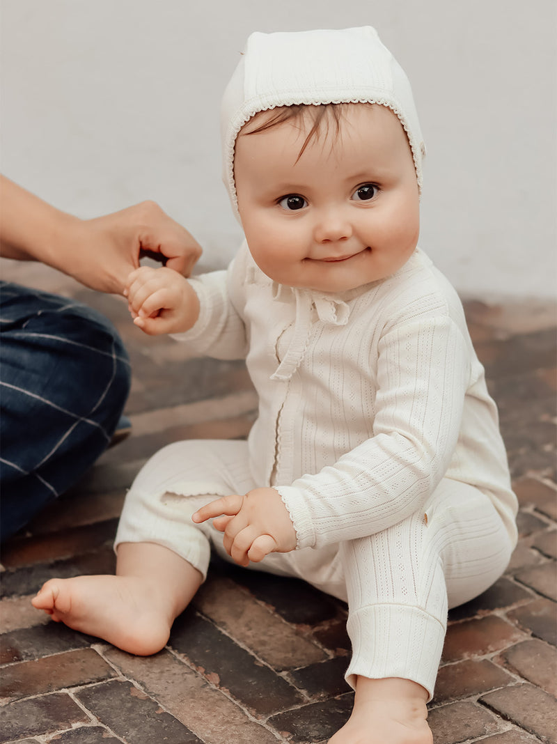 Allie Baby-Pointelle-Pyjama mit Reißverschluss
