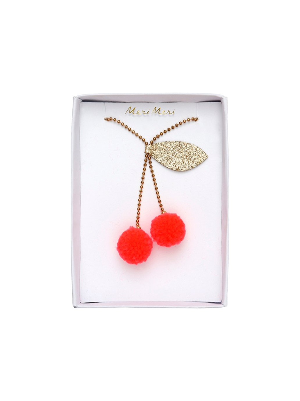 Collier avec cerises en pompons