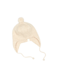 Babymütze aus Merinowolle mit Bommel