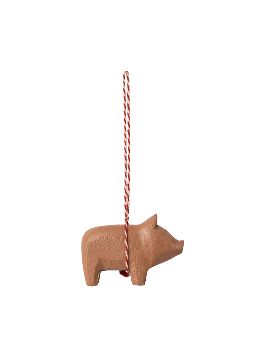 Weihnachtsschmuck Schwein aus Holz