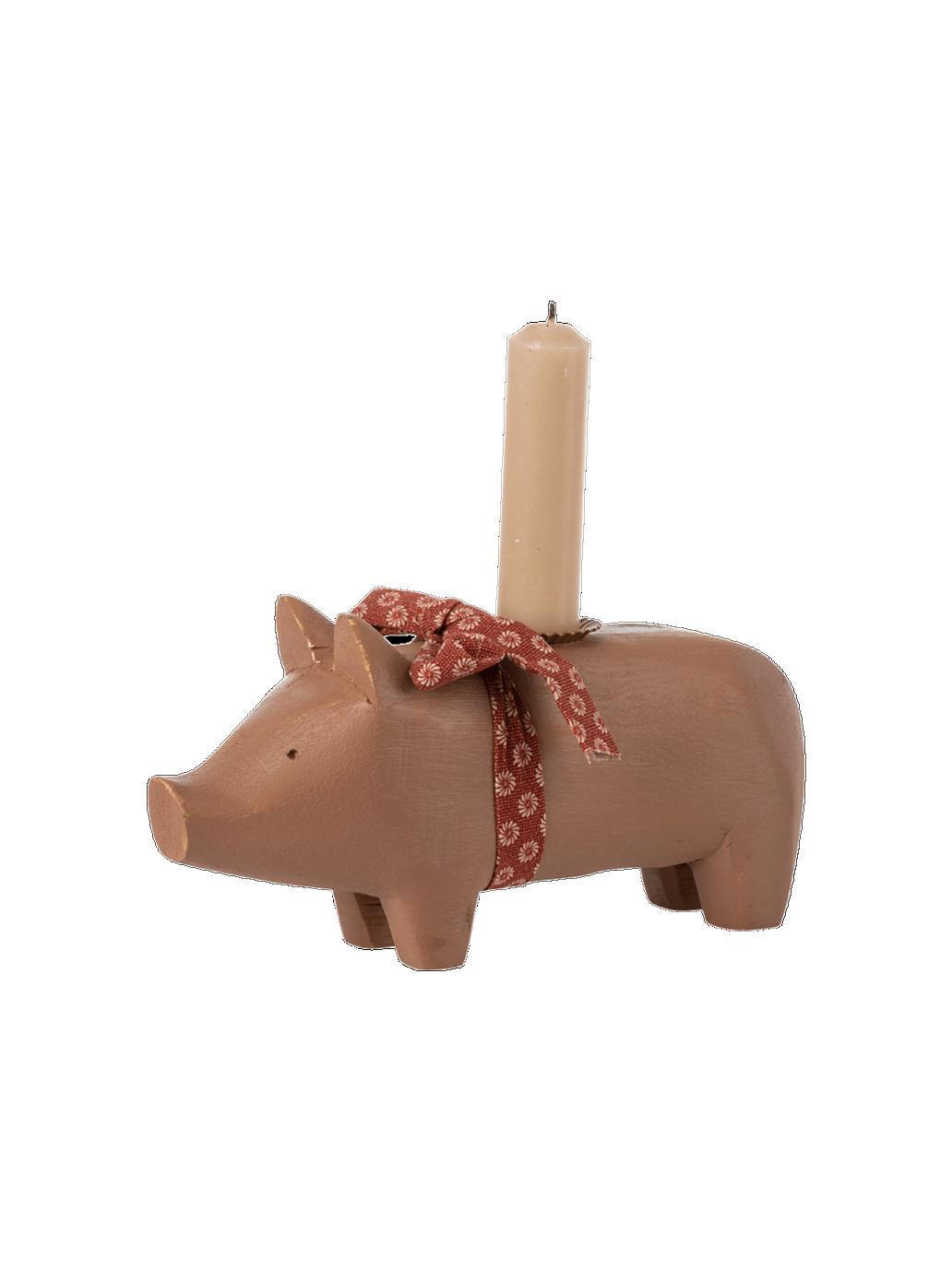 Kerzenhalter Schwein aus Holz, mittelgroß