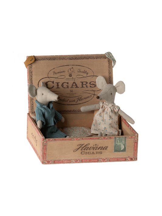 maman et papa une souris dans une boîte à cigares