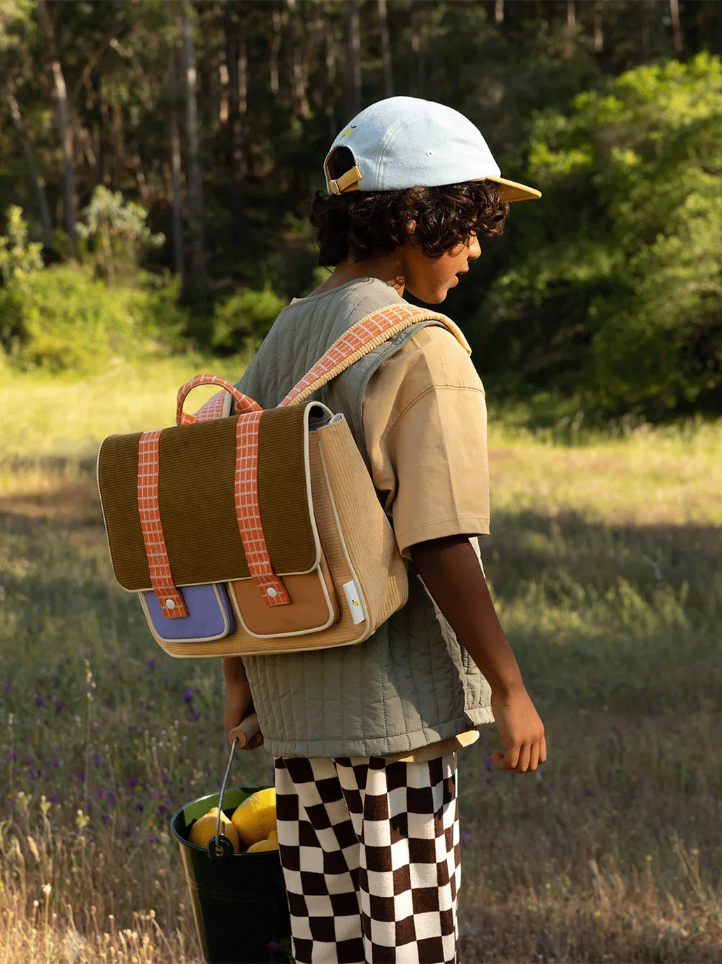 Cartable en velours côtelé Farmhouse