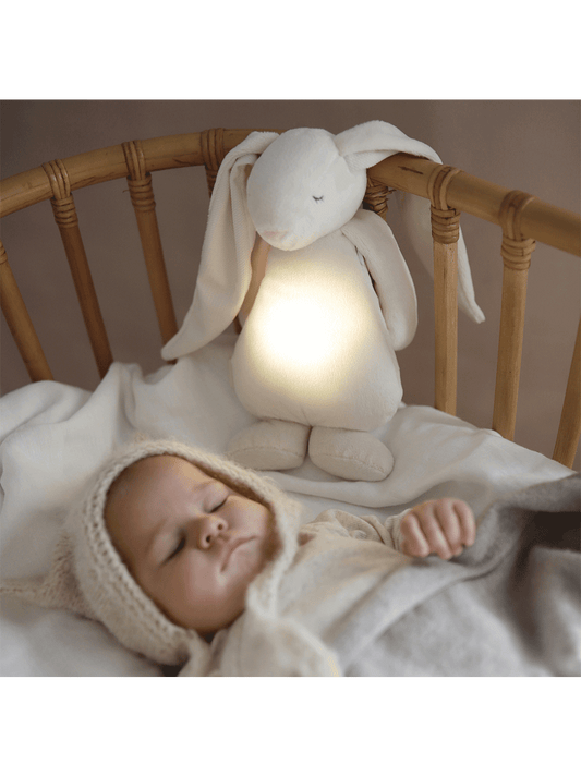 summender Hase mit einer Nachttischlampe