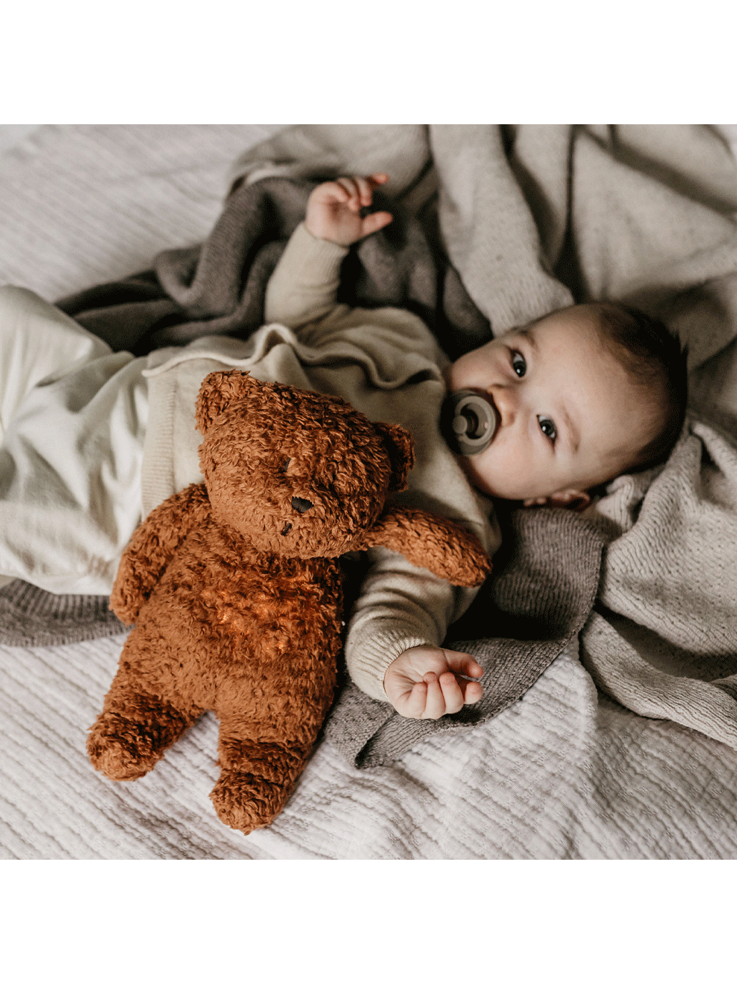 summender Bio-Teddybär mit Nachttischlampe