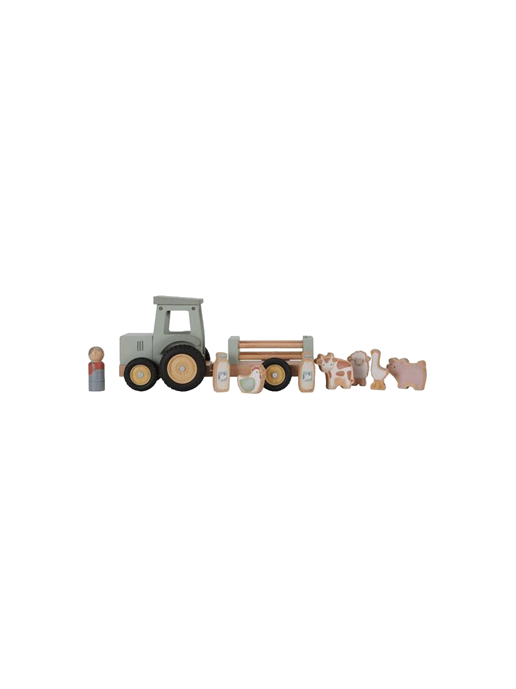 Holztraktor mit Anhänger