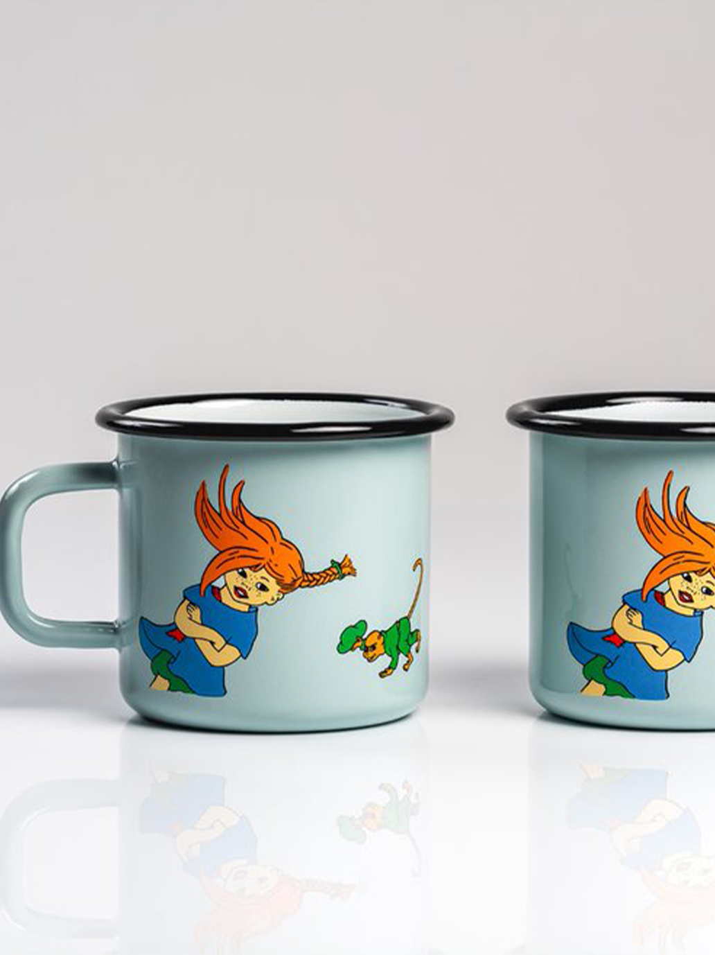 Tasse rétro en émail Pippi 3,7 dl