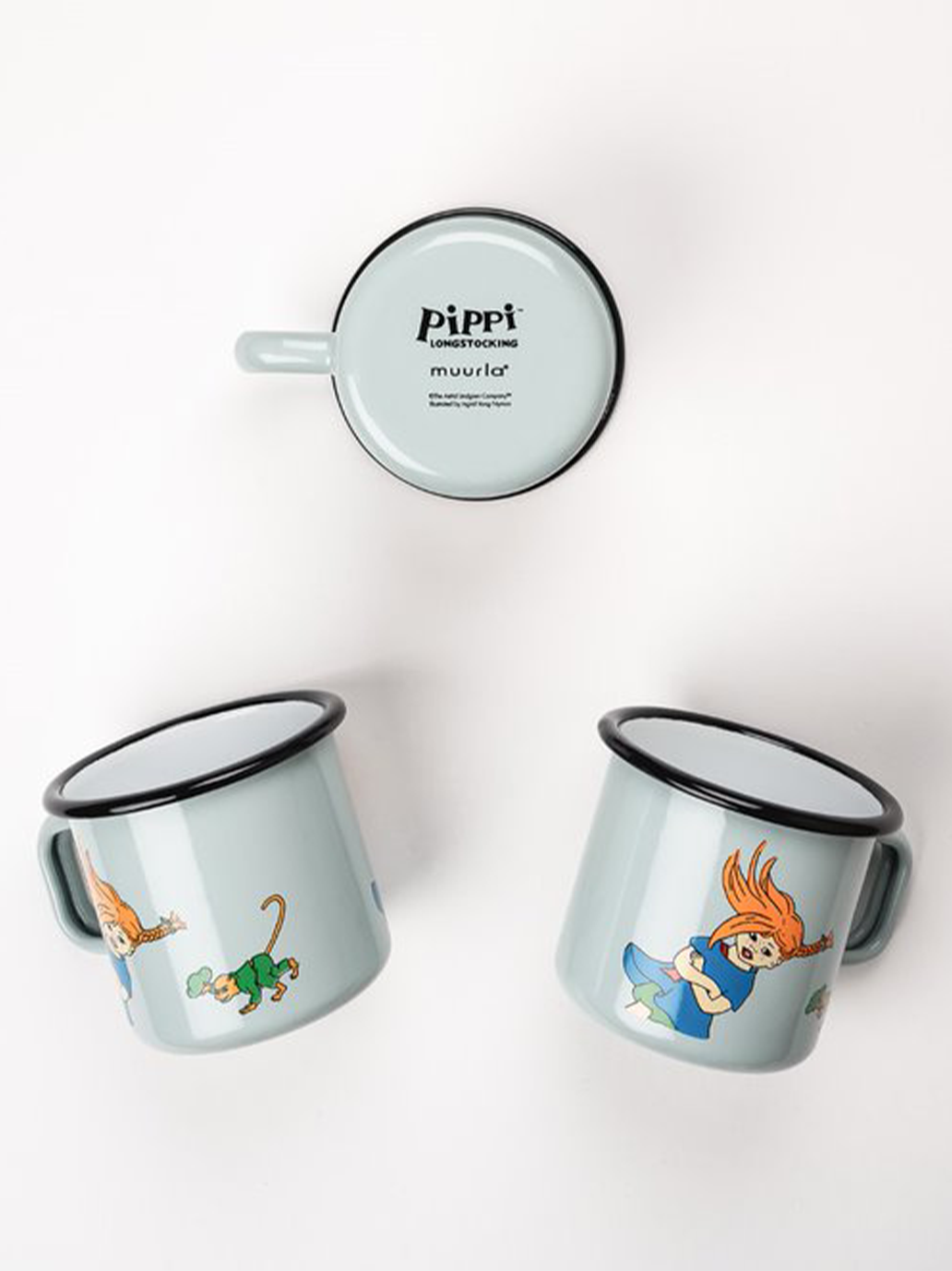 Tasse rétro en émail Pippi 3,7 dl