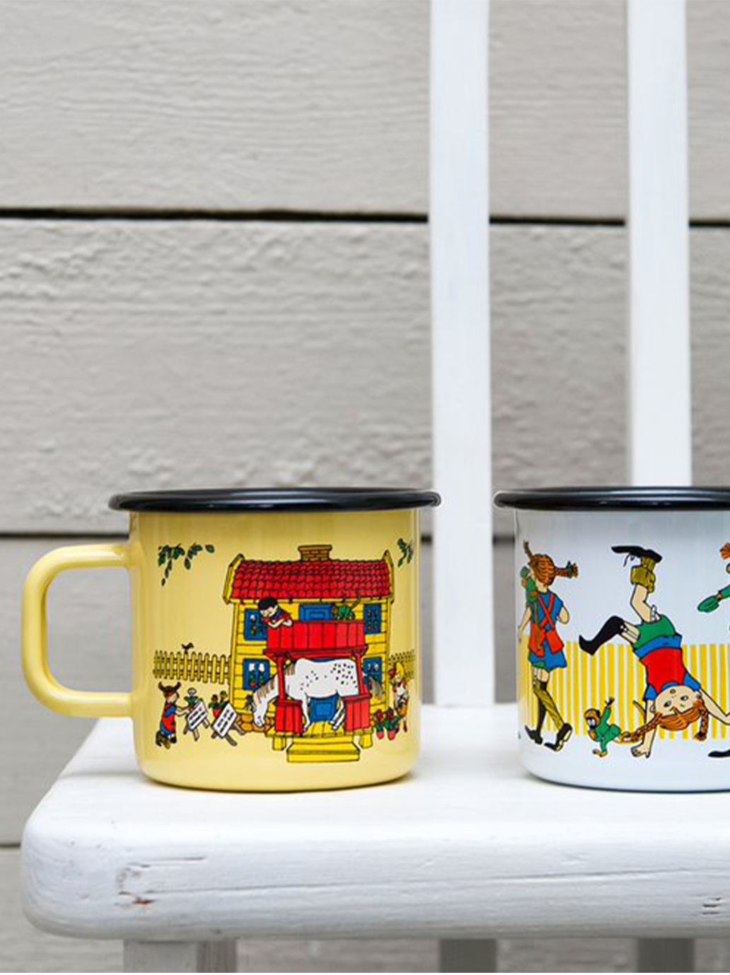 Tasse rétro en émail Pippi 3,7 dl