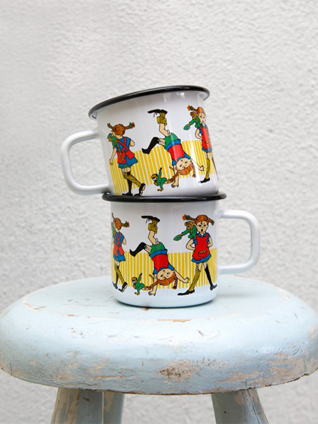 Tasse rétro en émail Pippi 3,7 dl