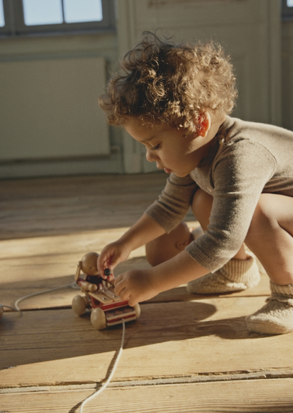 Jouet musical à tirer en bois