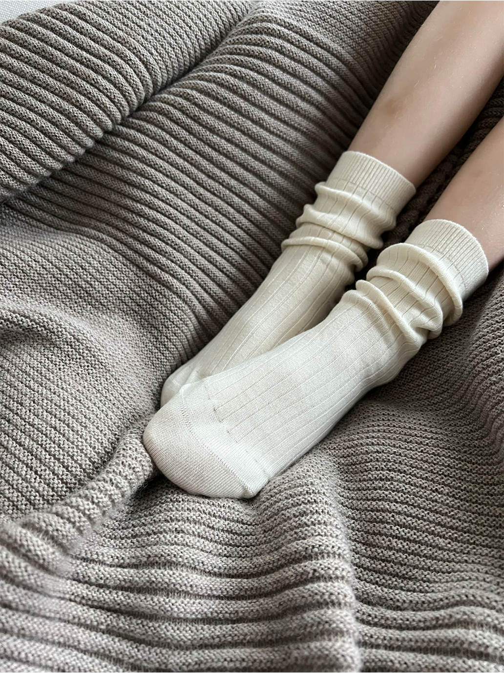 Chaussettes en coton et cachemire