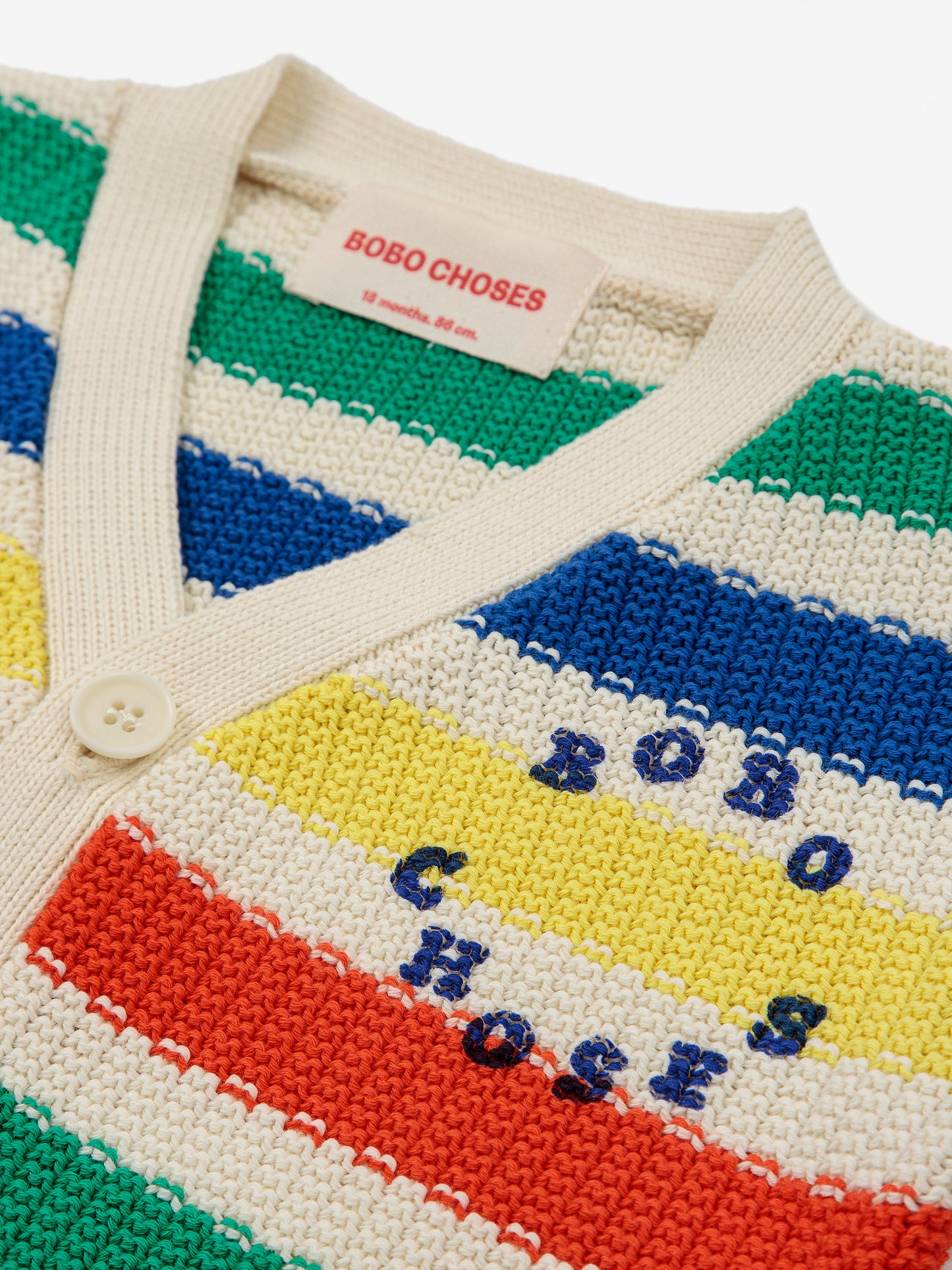 Bobo Choses Baby-Strickjacke mit mehrfarbigen Streifen