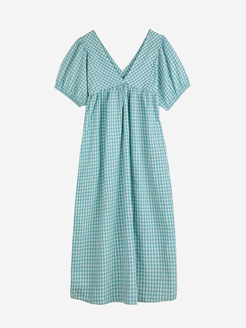 Vichy-Kleid mit V-Ausschnitt