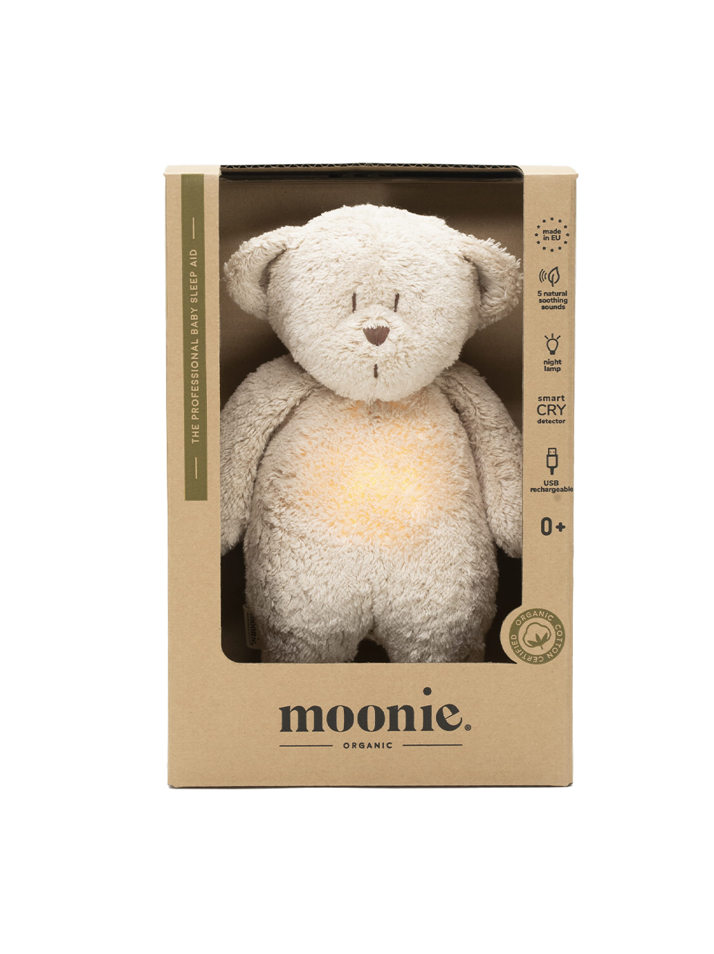 Ours en peluche bio fredonnant avec une lampe de chevet