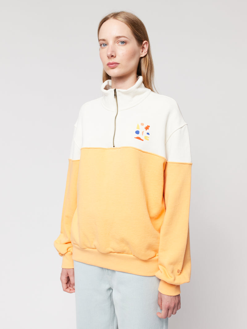 Sweatshirt mit Farbblock-Reißverschluss