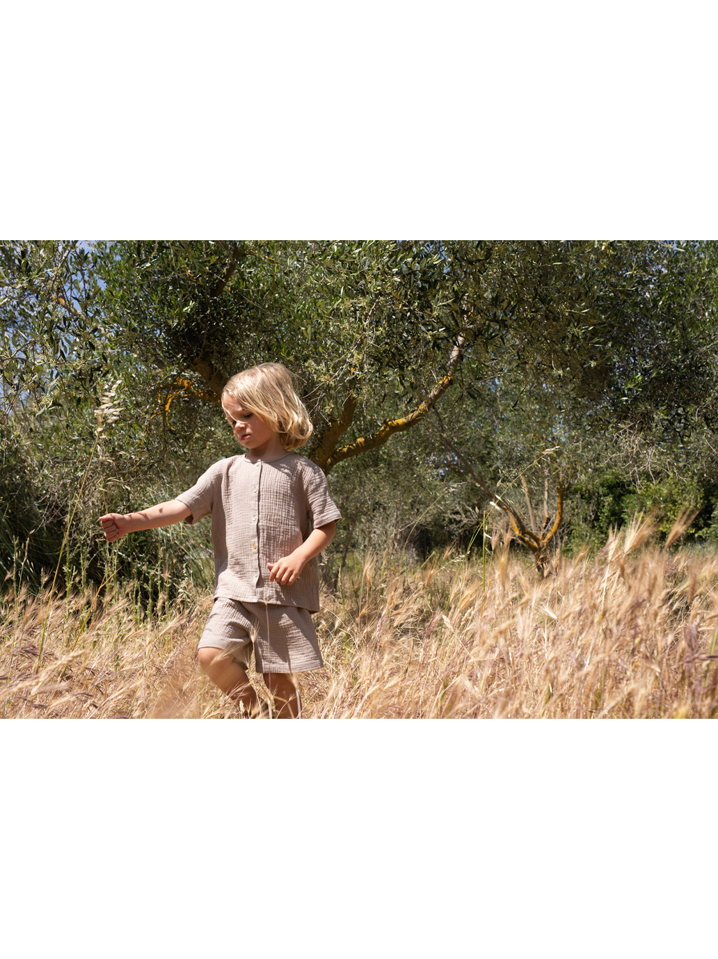 Short en mousseline olive