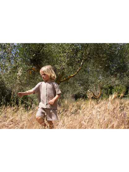 Short en mousseline olive