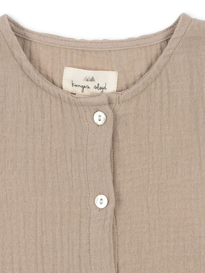 Chemise manches courtes en mousseline olive