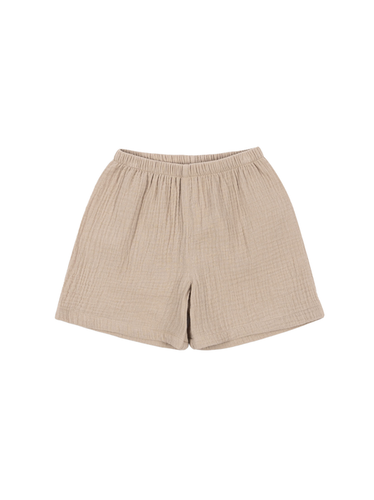 Olivgrüne Musselin-Shorts