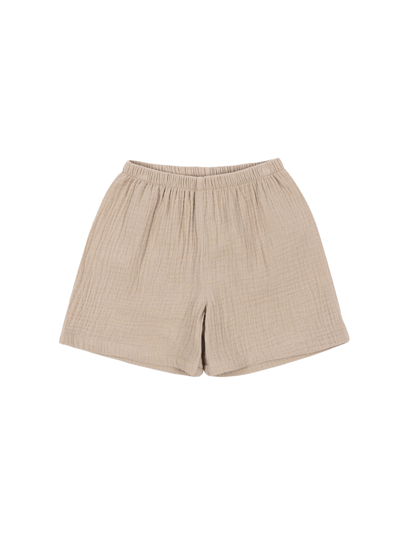 Olivgrüne Musselin-Shorts